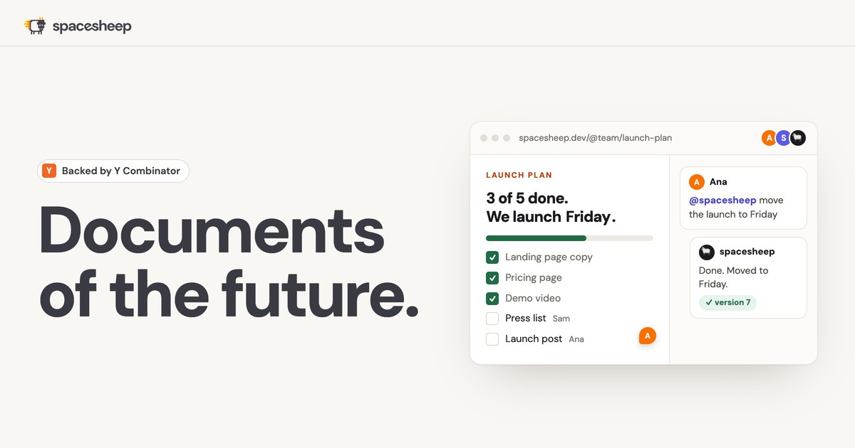 spacesheep — Spaces are the place your teams and agents can be productive. Your AI makes the space;…